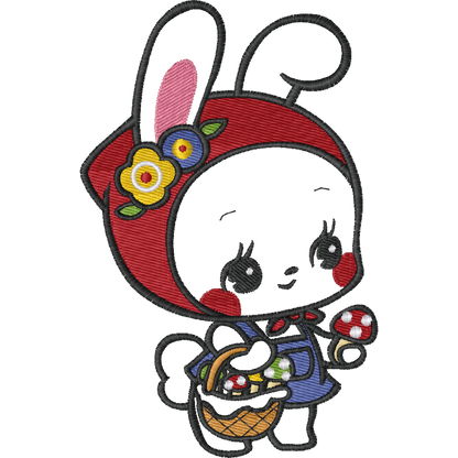 Bunny Bird Patch machine embroidery stitch preview
