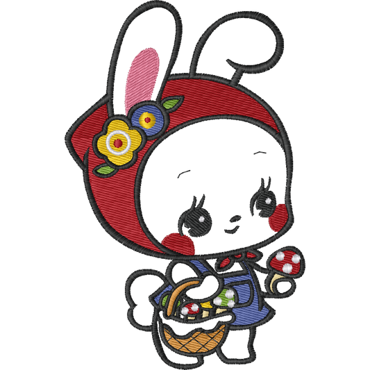 Bunny Bird Patch machine embroidery stitch preview