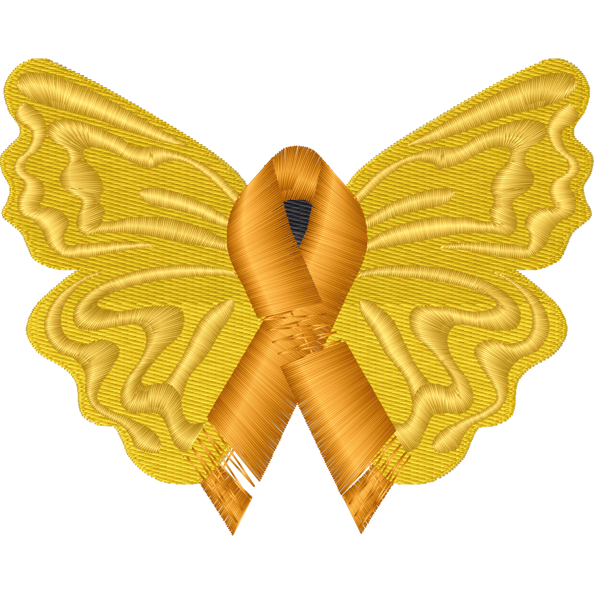 Yellow Ribbon Butterfly machine embroidery stitch preview