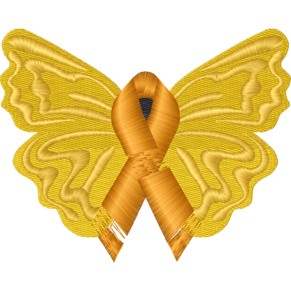 Yellow Ribbon Butterfly machine embroidery stitch preview