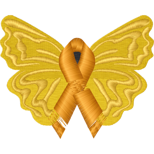 Yellow Ribbon Butterfly machine embroidery stitch preview