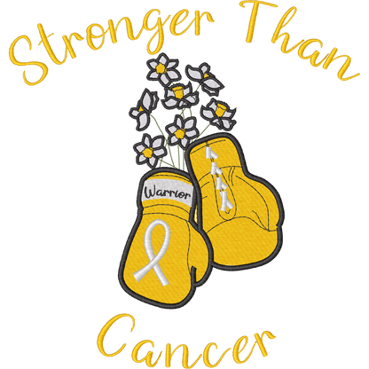 Stronger Than Cancer Boxing Gloves machine embroidery stitch preview