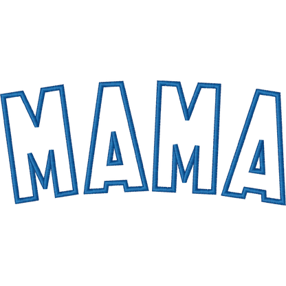 MAMA Outline Letters machine embroidery stitch preview
