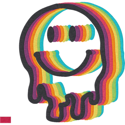 Colorful Dripping Smiley machine embroidery stitch preview