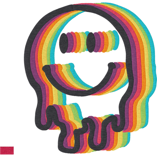 Colorful Dripping Smiley machine embroidery stitch preview