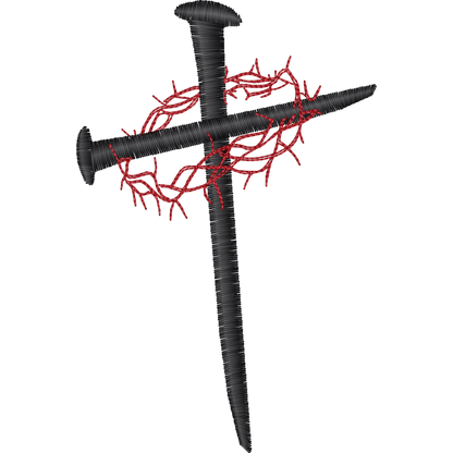 Cross of Nails and Thorn Crown machine embroidery stitch preview