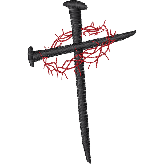 Cross of Nails and Thorn Crown machine embroidery stitch preview