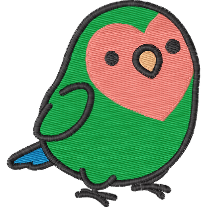 Green Love Bird machine embroidery stitch preview