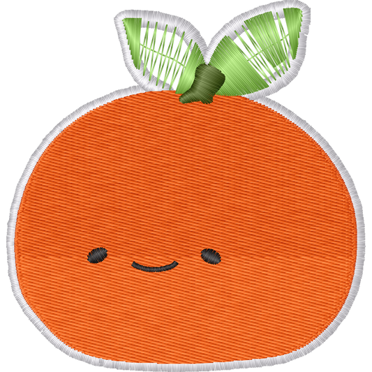 Cute Mandarin Orange machine embroidery stitch preview