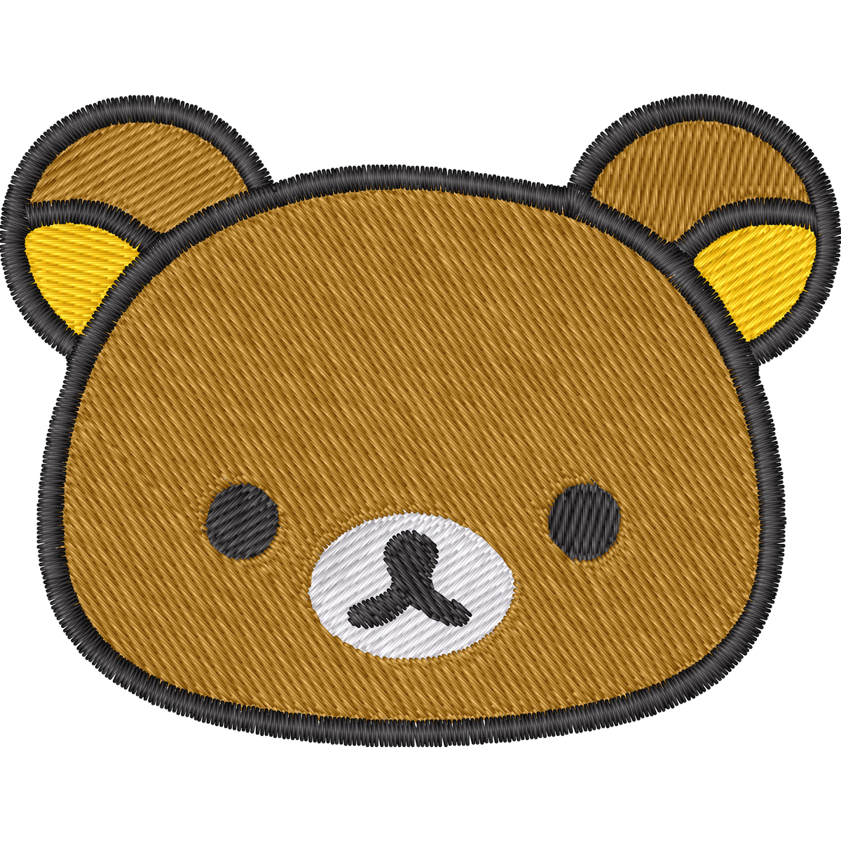 Rilakkuma Bear Face machine embroidery stitch preview