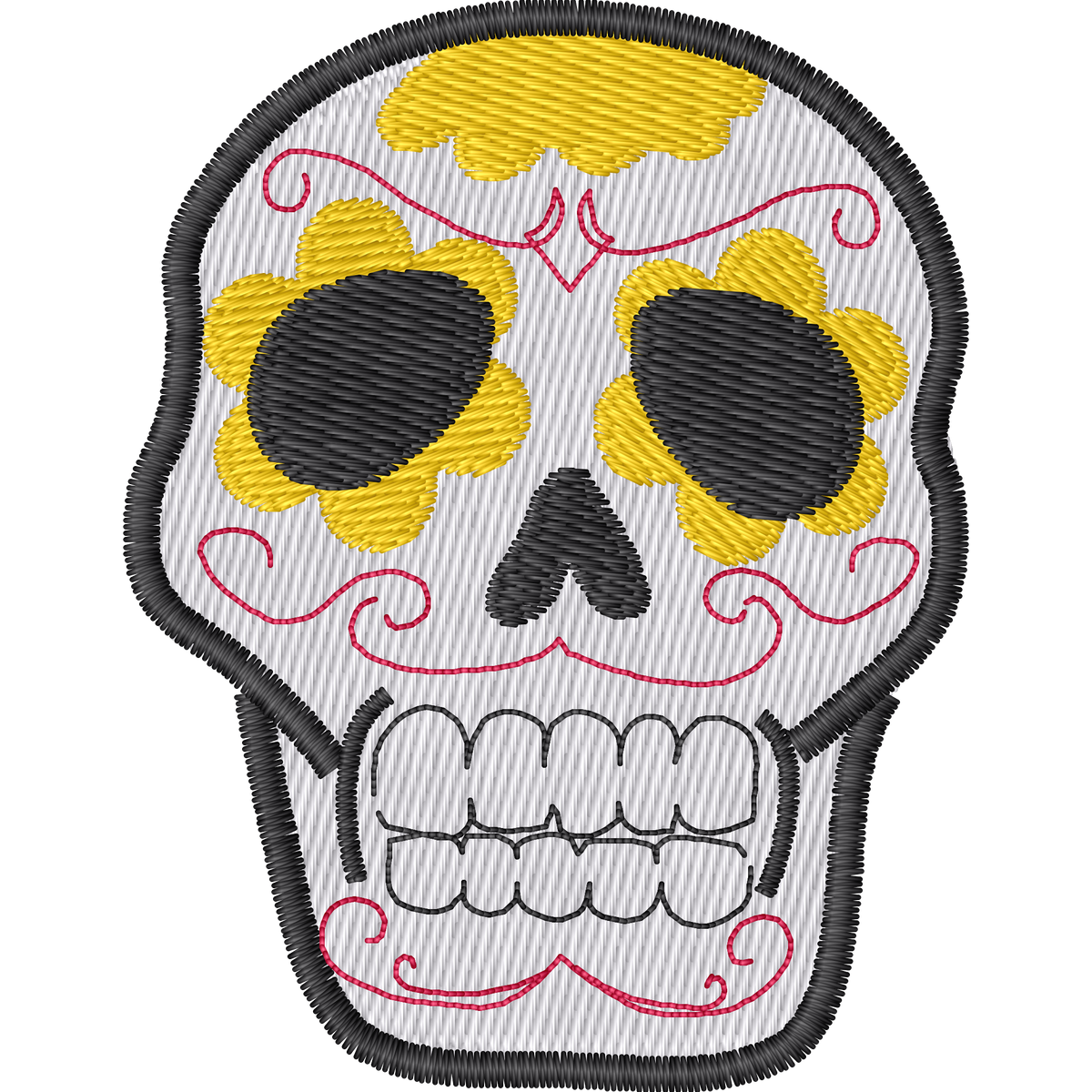 Sugar Skull Front machine embroidery stitch preview