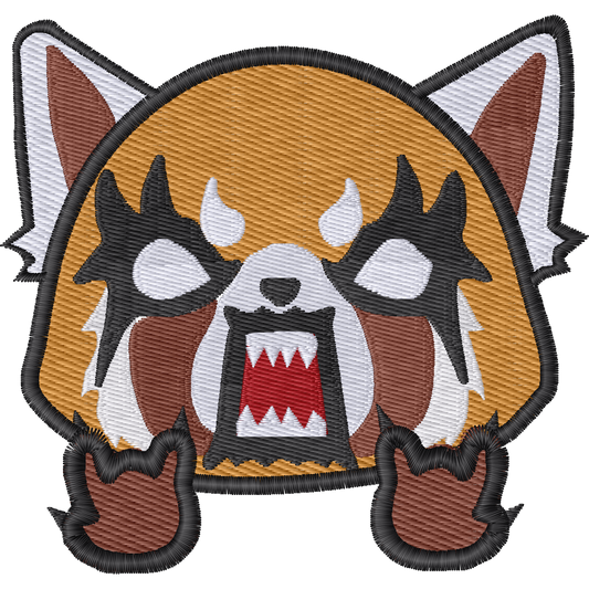 Aggretsuko Angry Face machine embroidery stitch preview