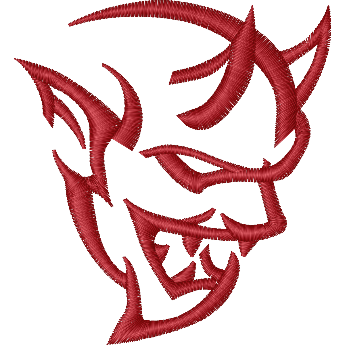 Dodge Demon Face machine embroidery stitch preview