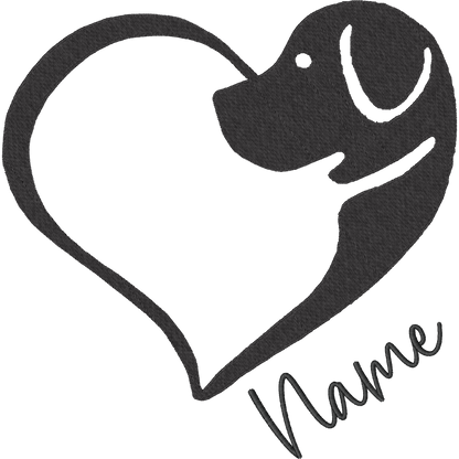 Dog Heart with Name machine embroidery stitch preview