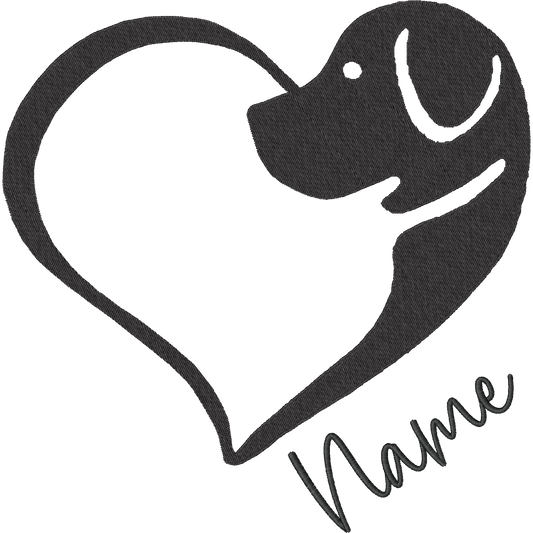 Dog Heart with Name machine embroidery stitch preview
