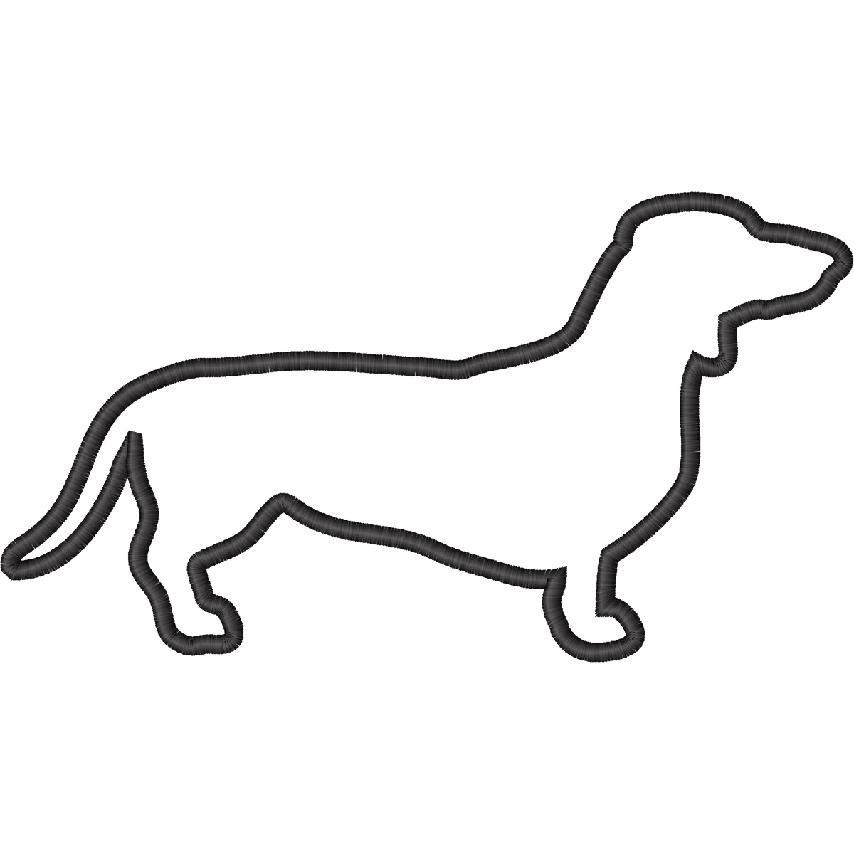 Dachshund Outline machine embroidery stitch preview