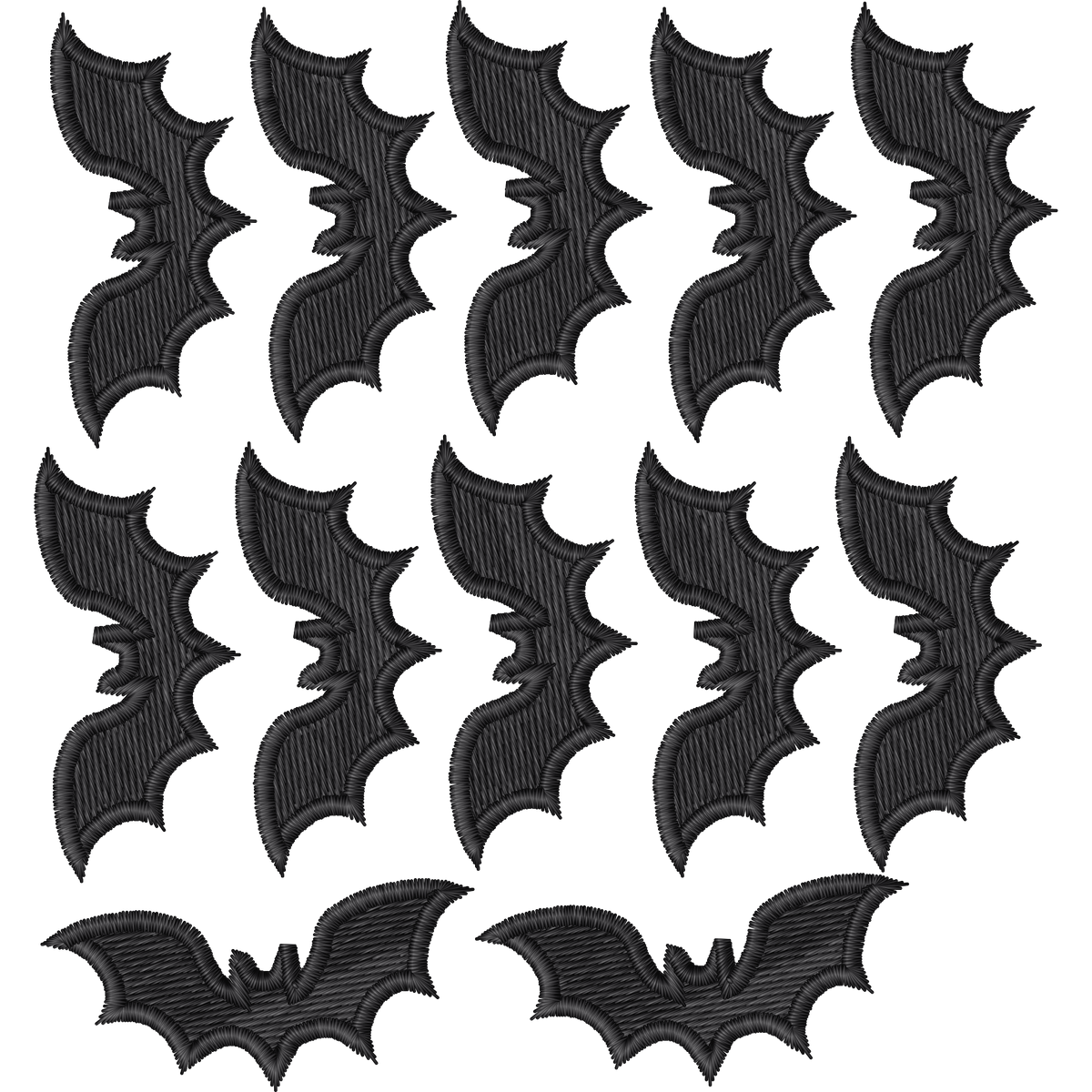 Bat Earring Multiples machine embroidery stitch preview