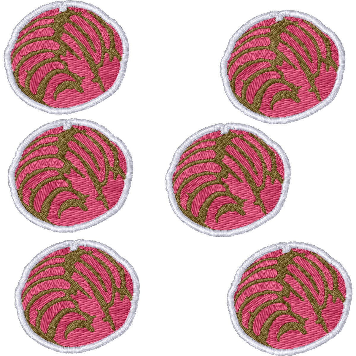 Pink Concha Earring Multiples machine embroidery stitch preview