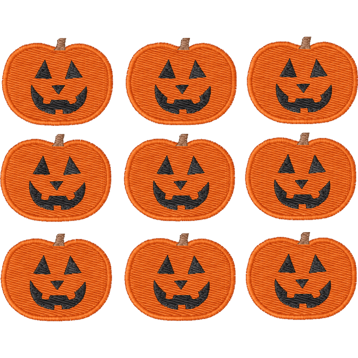 Jack O Lantern Earring Multiples machine embroidery stitch preview