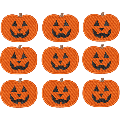 Jack O Lantern Earring Multiples machine embroidery stitch preview