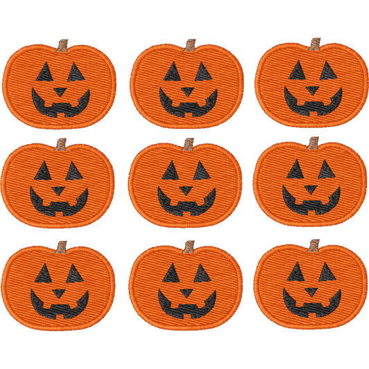 Jack O Lantern Earring Multiples machine embroidery stitch preview
