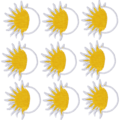 Sun and Moon Earring Multiples machine embroidery stitch preview