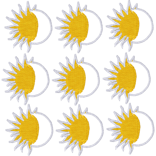 Sun and Moon Earring Multiples machine embroidery stitch preview