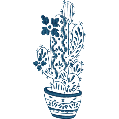 Talavera Cactus machine embroidery stitch preview