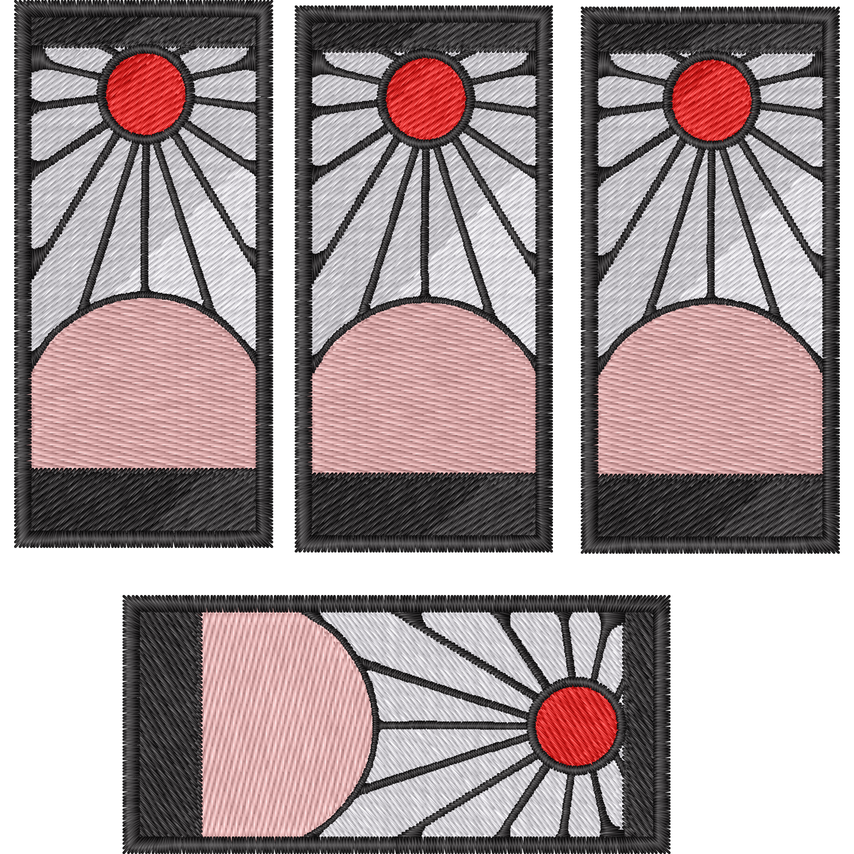 Tanjiro Earring Multiples machine embroidery stitch preview