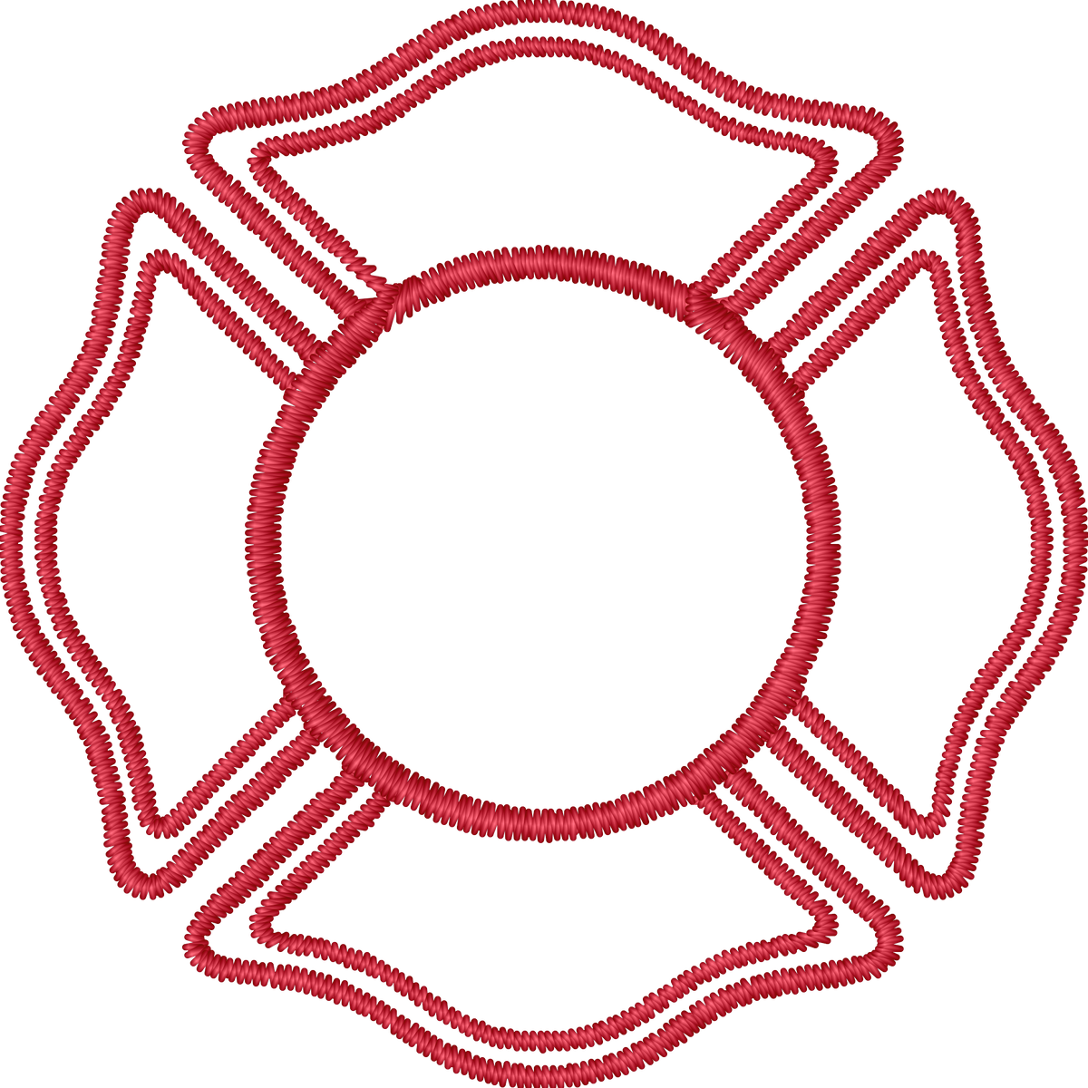 Firefighter Shield Outline machine embroidery stitch preview