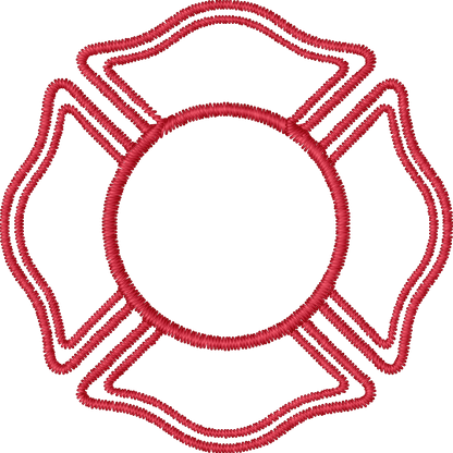 Firefighter Shield Outline machine embroidery stitch preview