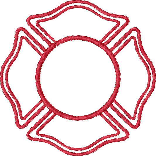 Firefighter Shield Outline machine embroidery stitch preview