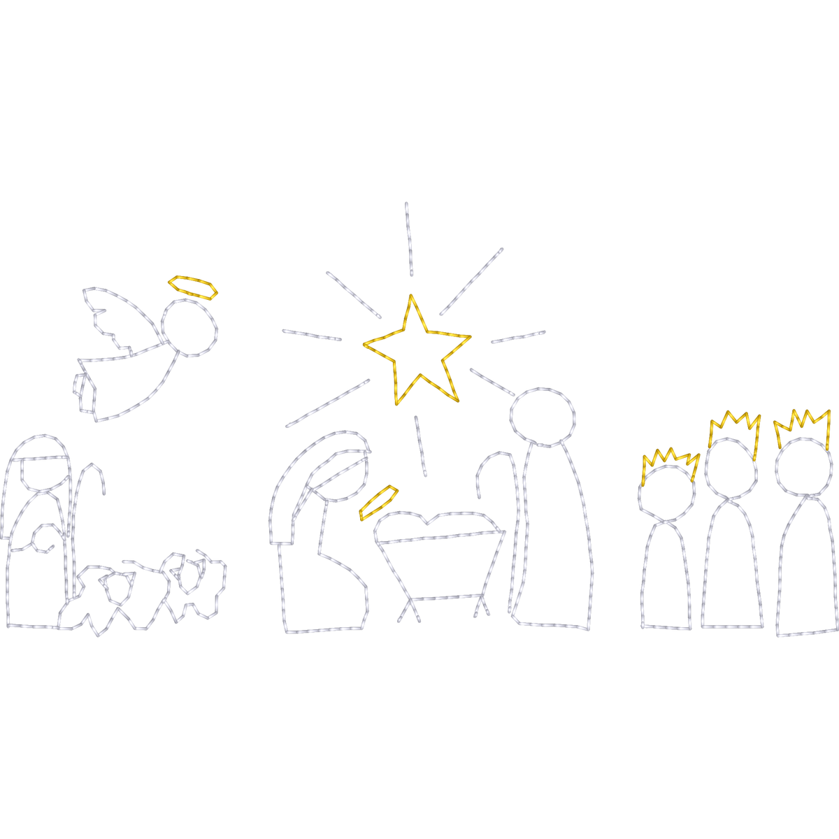 O Come Let Us Adore Him Nativity machine embroidery stitch preview
