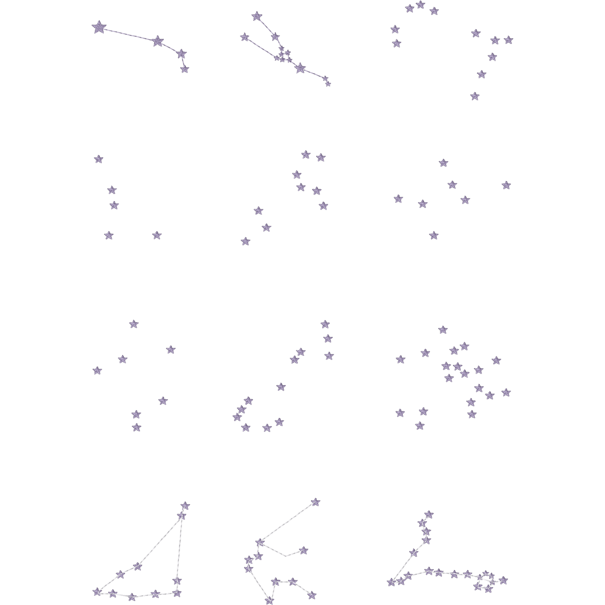 Zodiac Constellations machine embroidery stitch preview