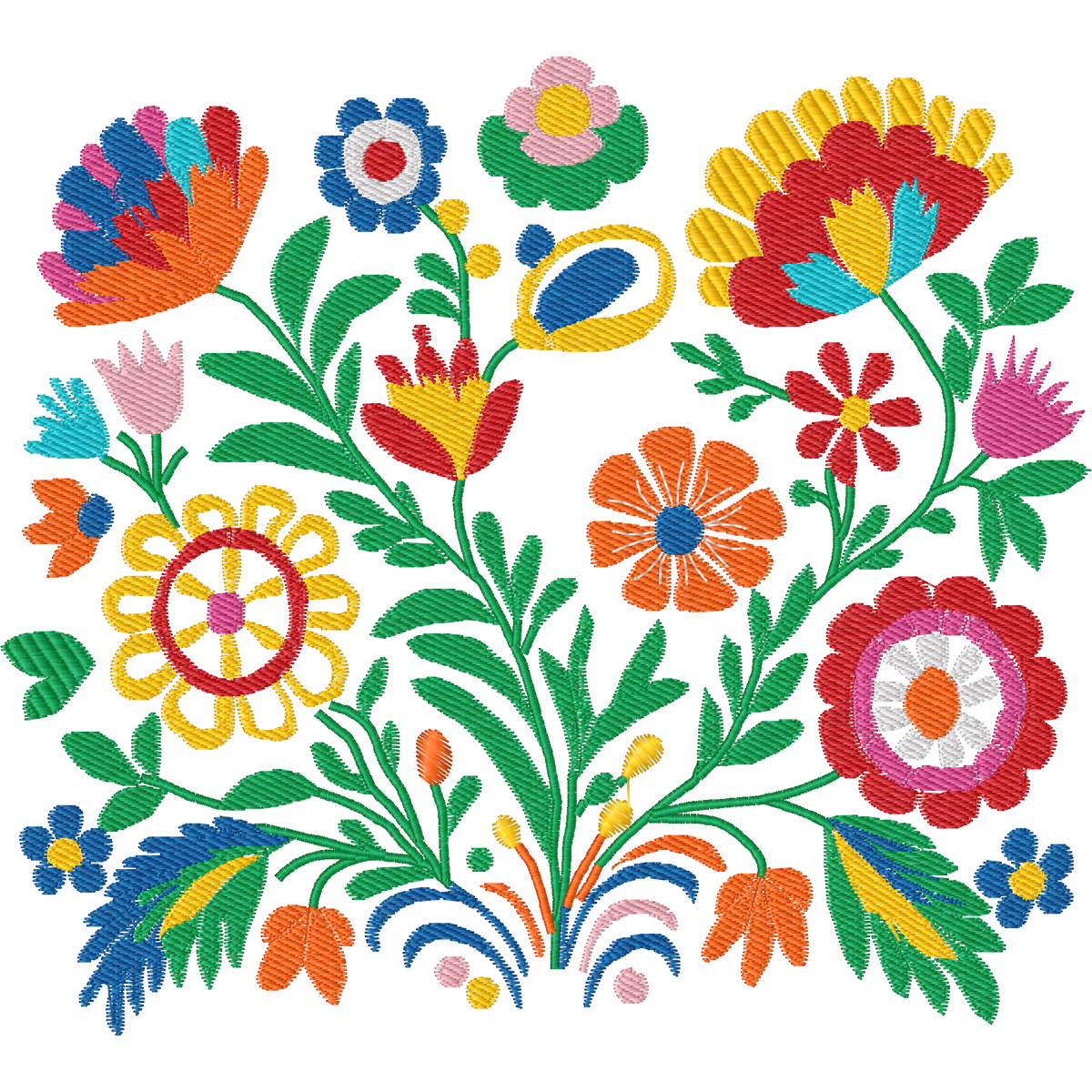 Colorful Floral Arrangement machine embroidery stitch preview