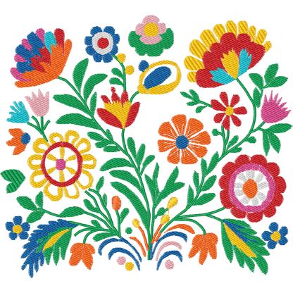 Colorful Floral Arrangement machine embroidery stitch preview