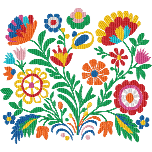 Colorful Floral Arrangement machine embroidery stitch preview