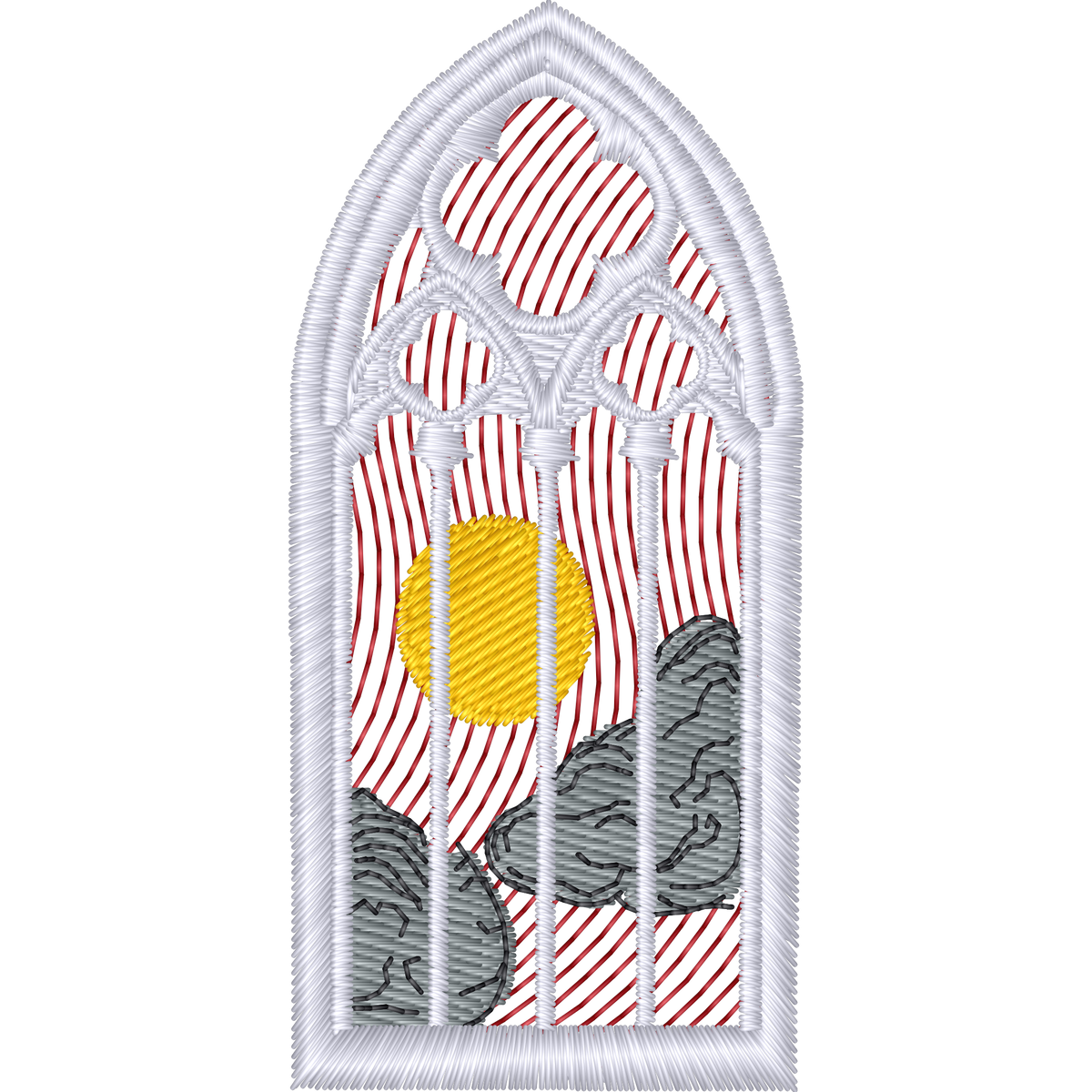 Gothic Window machine embroidery stitch preview