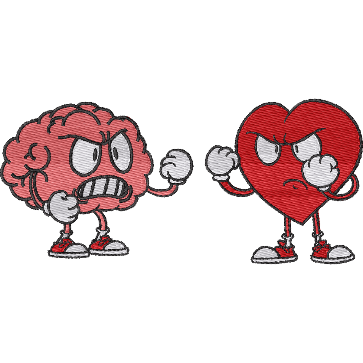 Heart and Brain Characters machine embroidery stitch preview