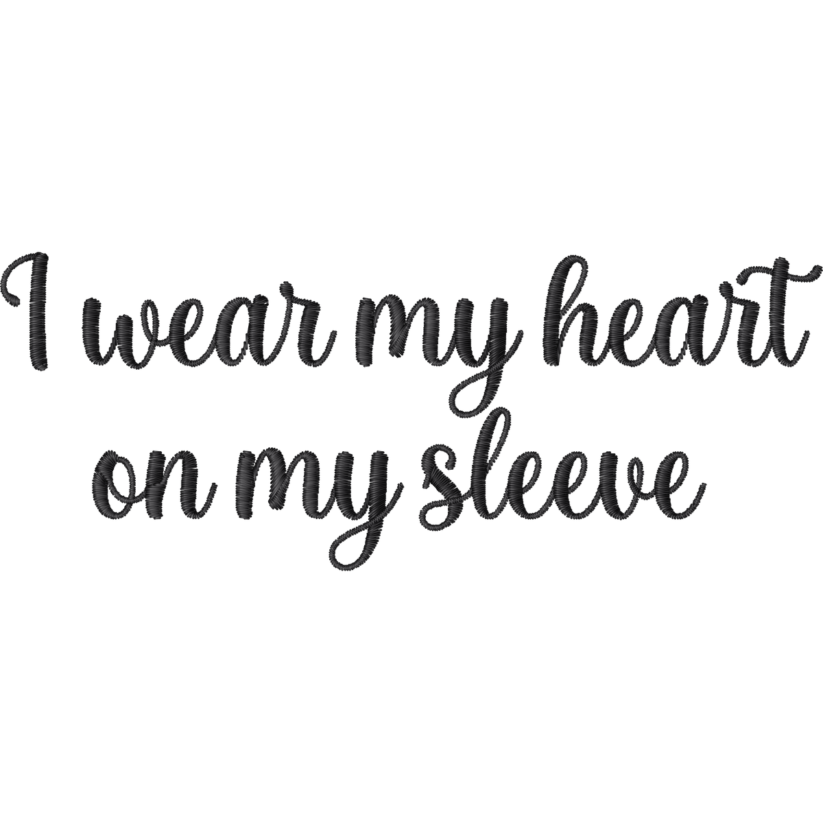 I Wear My Heart on My Sleeve machine embroidery stitch preview