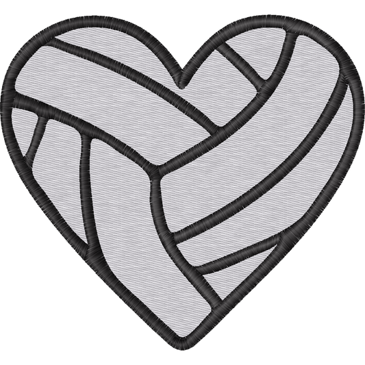 Volleyball Heart machine embroidery stitch preview