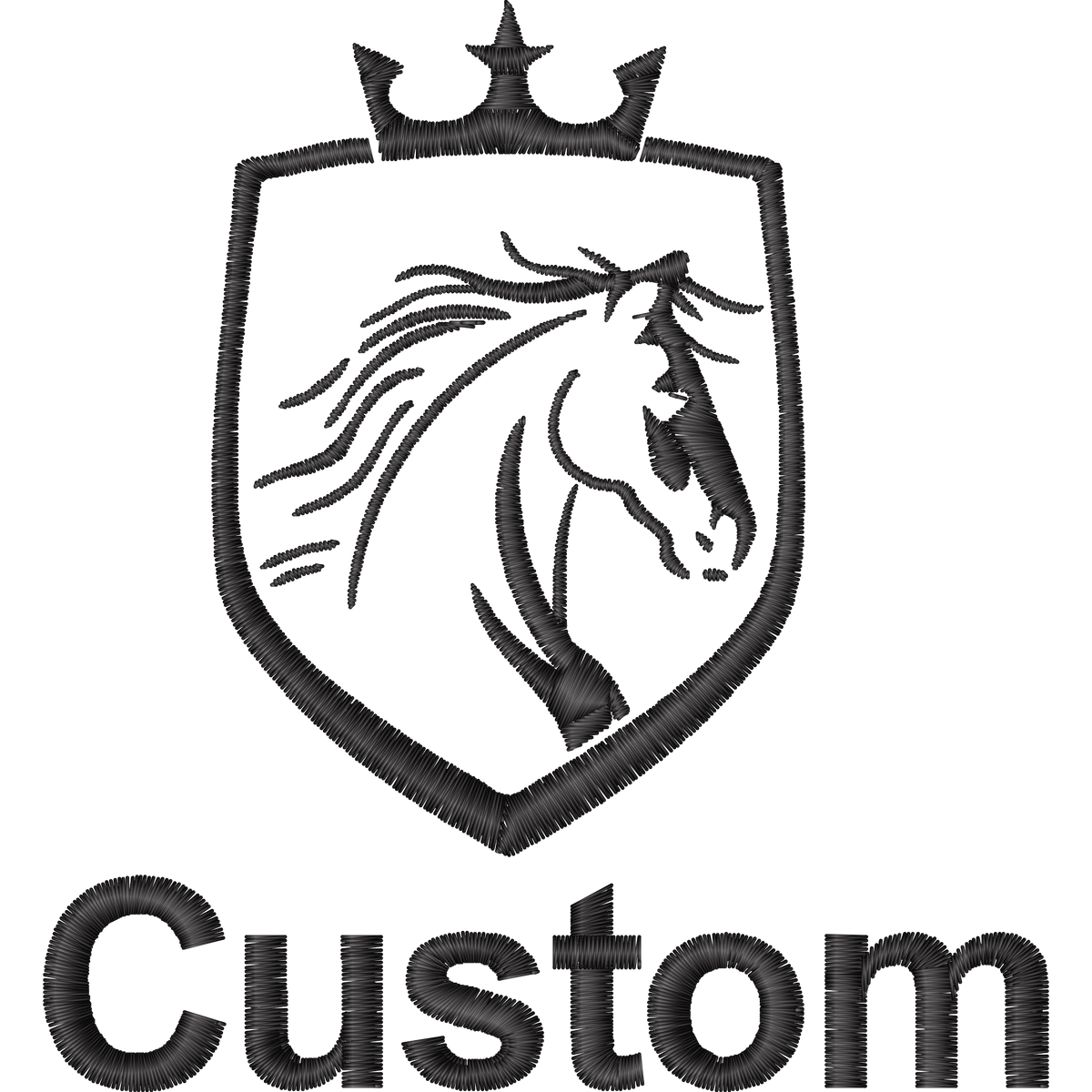 Custom Horse Shield machine embroidery stitch preview