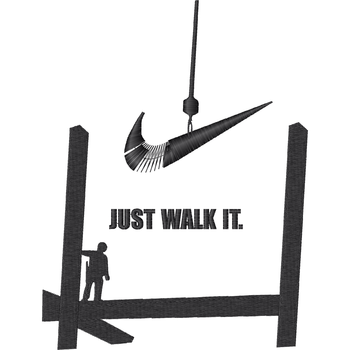 Just Walk It Ironworker machine embroidery stitch preview