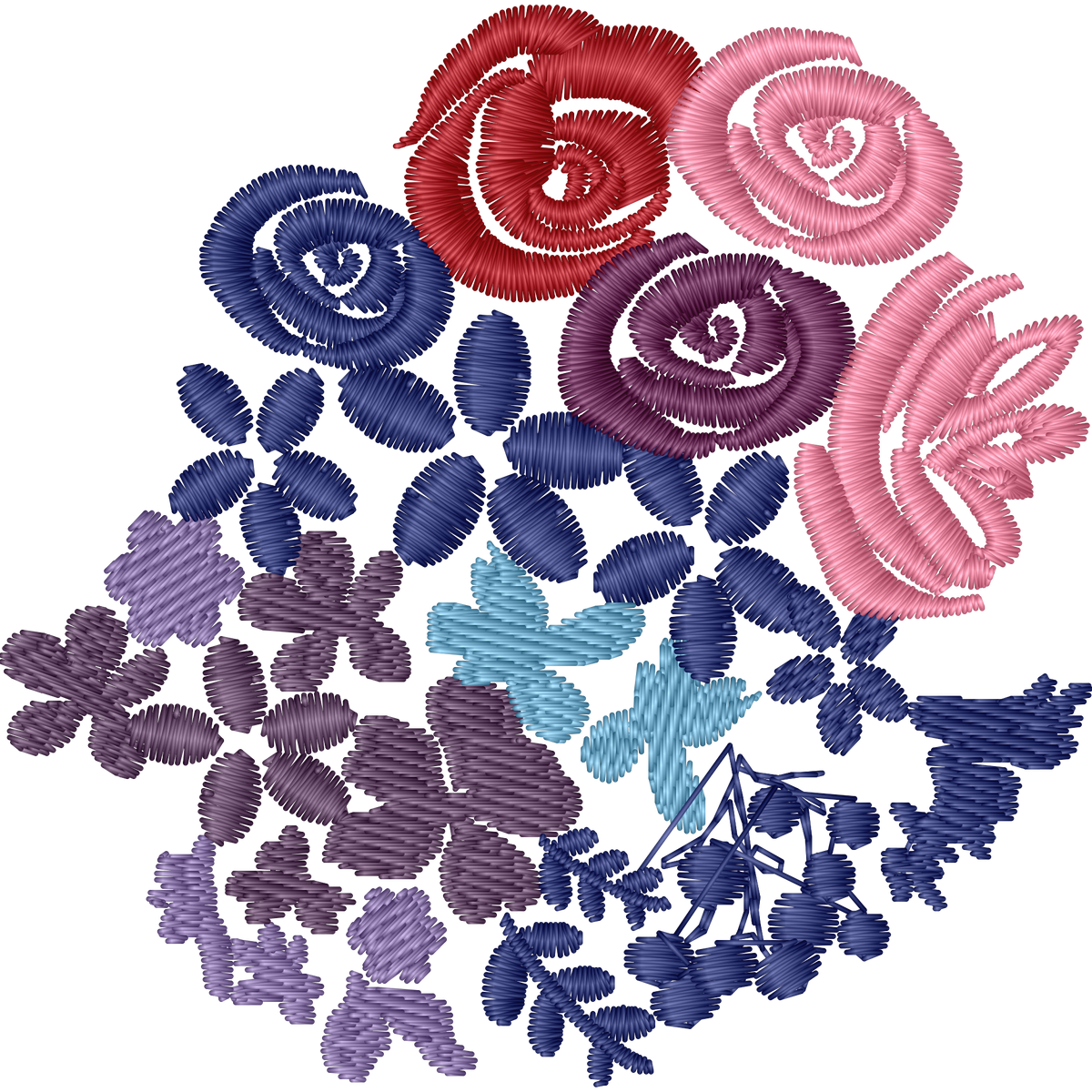 Floral Kidney machine embroidery stitch preview