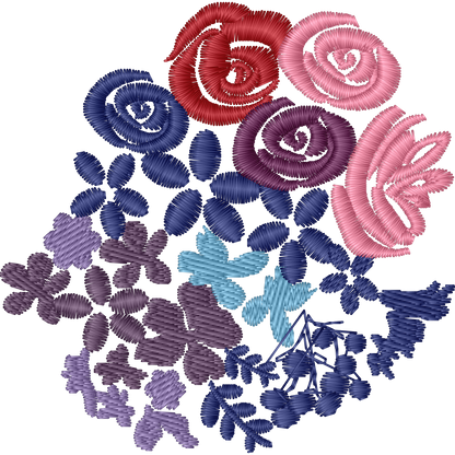Floral Kidney machine embroidery stitch preview