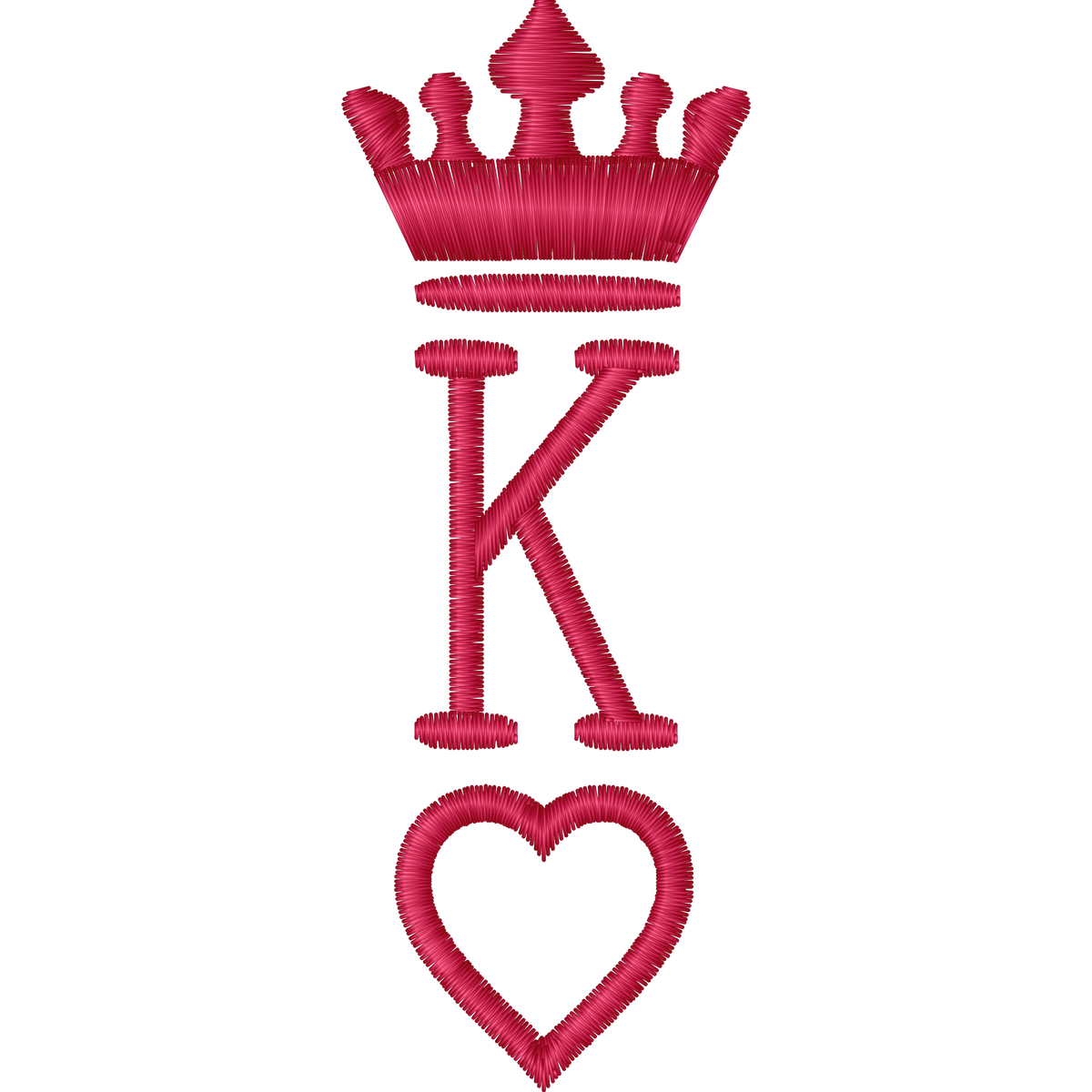 King of Hearts Playing Card machine embroidery stitch preview
