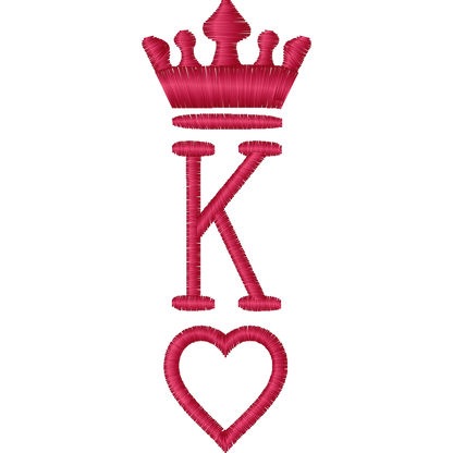 King of Hearts Playing Card machine embroidery stitch preview
