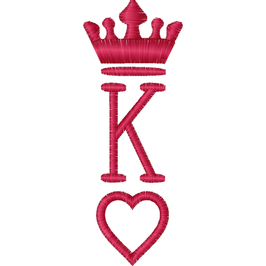 King of Hearts Playing Card machine embroidery stitch preview