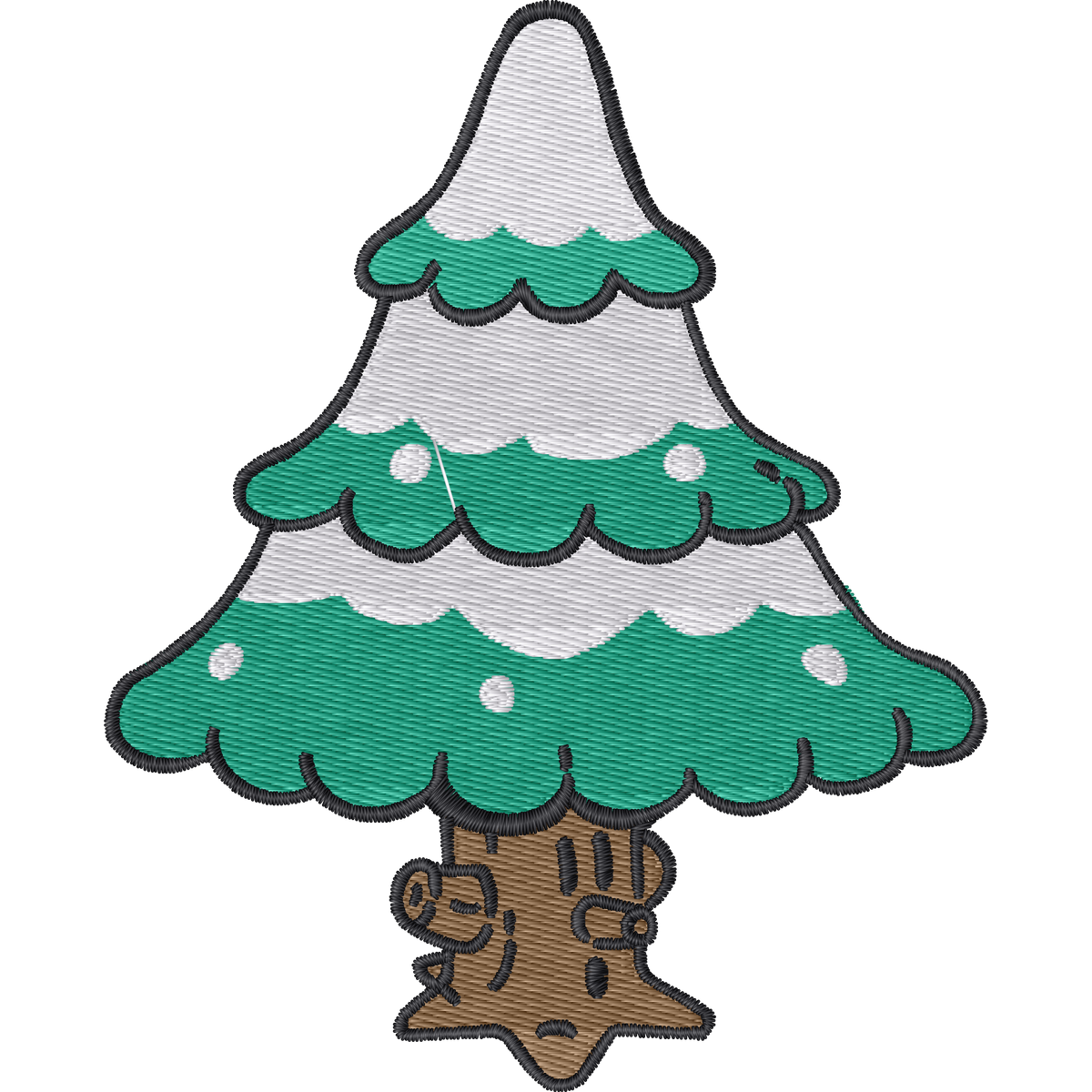 Kirby Christmas Tree machine embroidery stitch preview