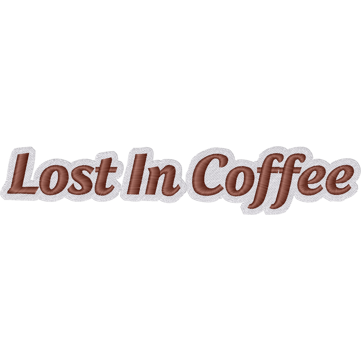 Lost in Coffee machine embroidery stitch preview